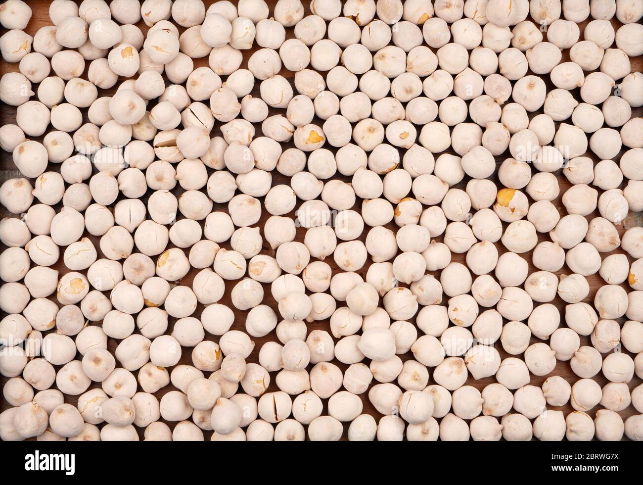Organic White chickpeas. For texture or background. Stock Photo