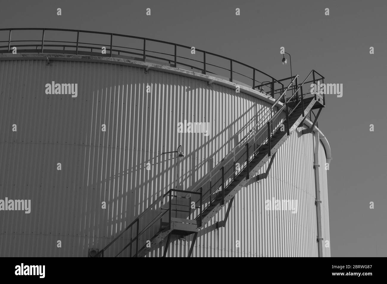 Crude oil tank in the oil refinery. Storage tanks for oil. Tanks for