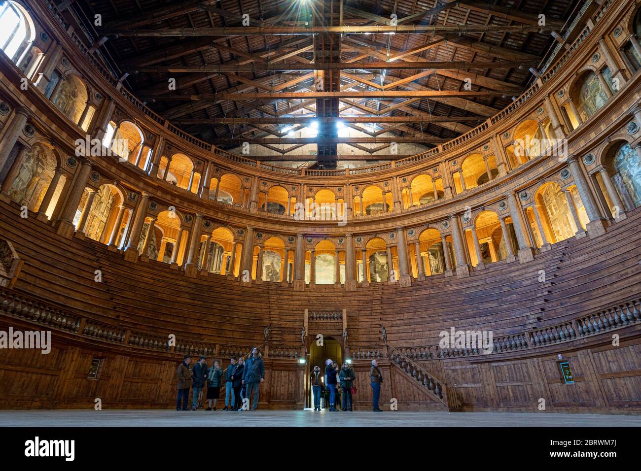 Tourists admiring Teatro Farnese (Farnese Theatre) within the building  complex of Palazzo della Pilotta, Parma, Emilia Romagna, Italy, Europe  Stock Photo - Alamy