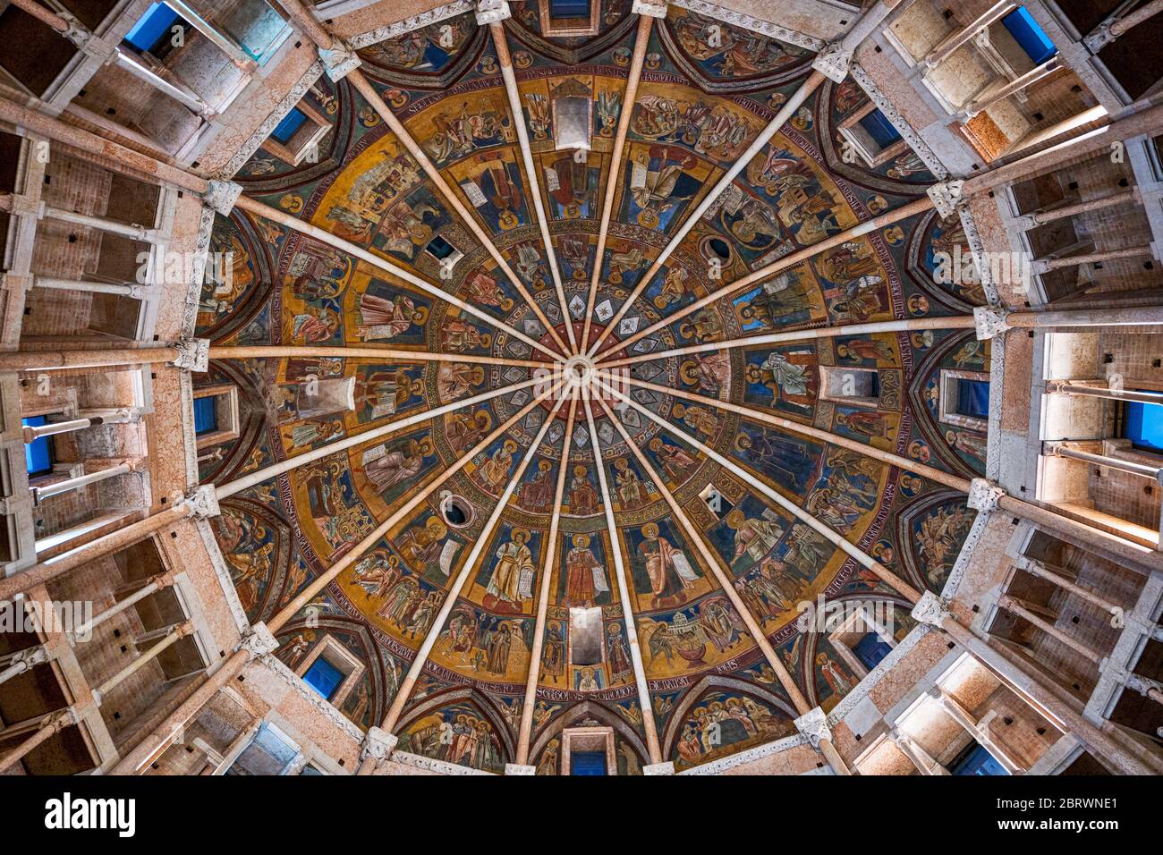 The dome of the Baptistery of Parma. Emilia Romagna, Italy, Europe. Stock Photo