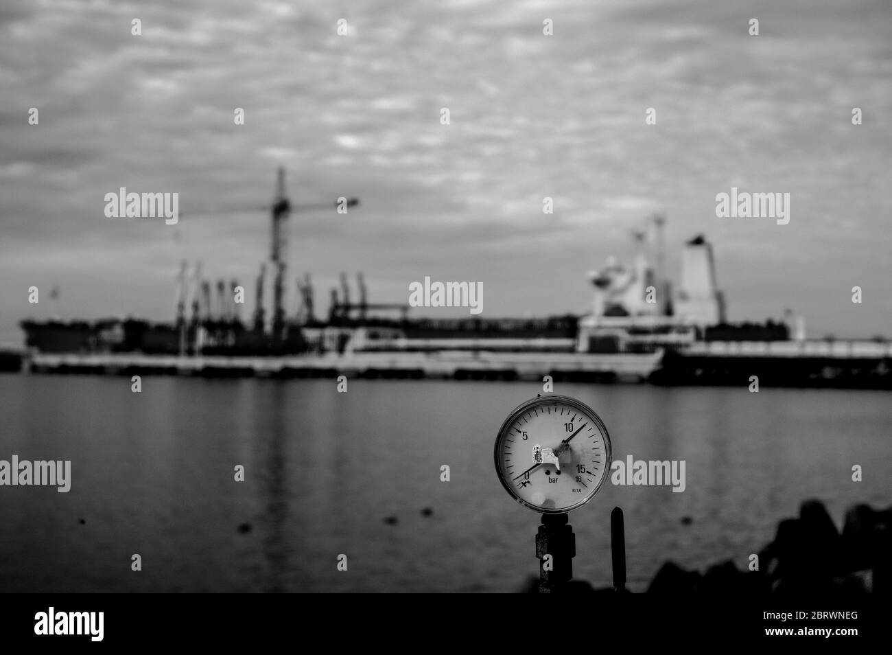 Industrial equipment with pressure gauge meters Stock Photo - Alamy