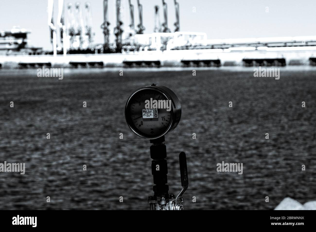 Industrial equipment with pressure gauge meters Stock Photo - Alamy