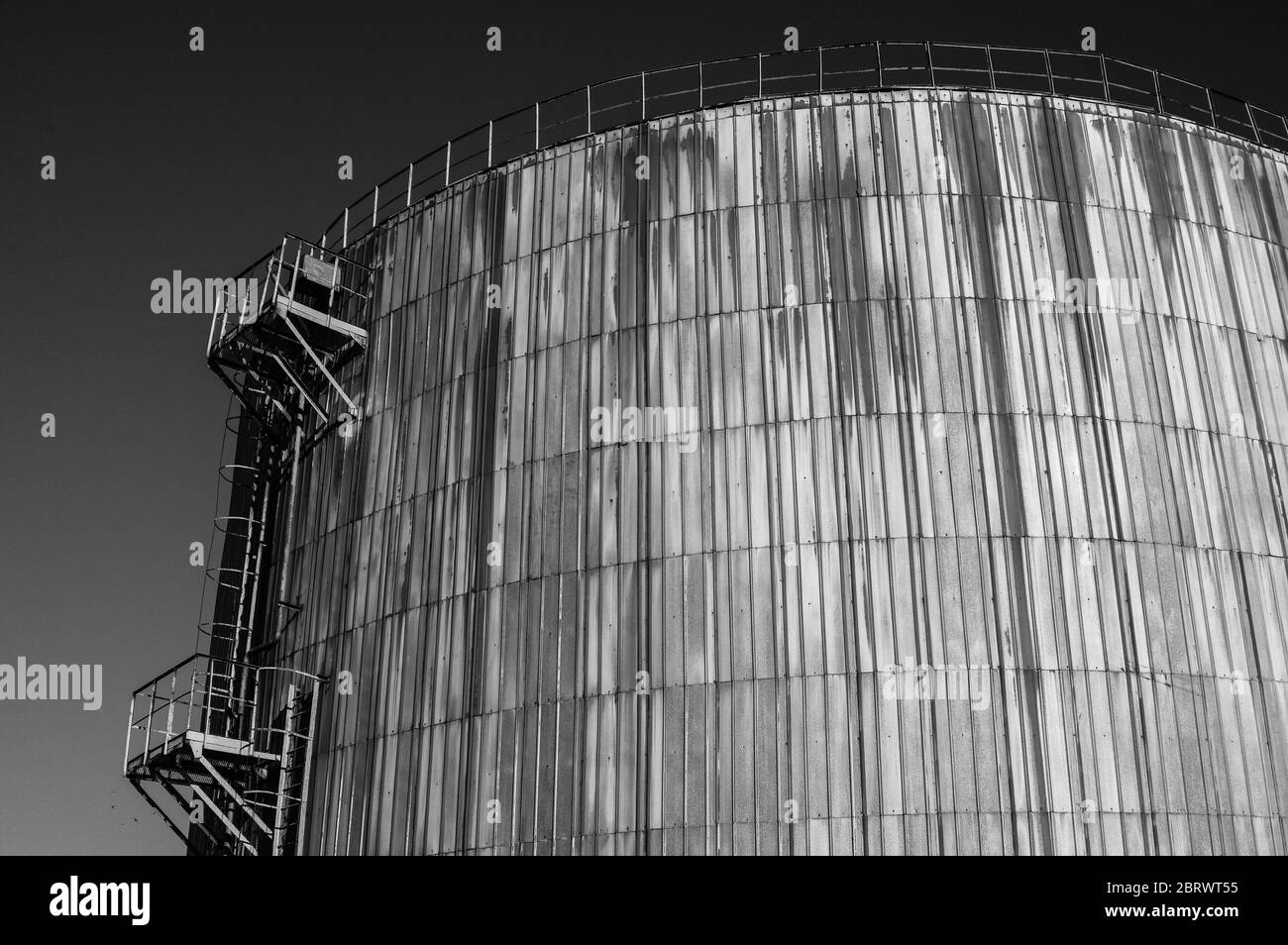 Crude oil tank in the oil refinery. Storage tanks for oil. Tanks for