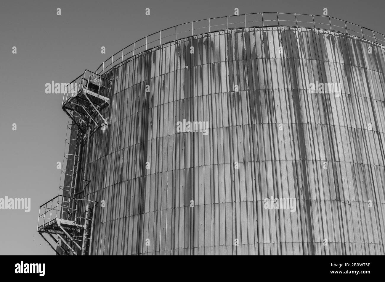 Crude oil tank in the oil refinery. Storage tanks for oil. Tanks for