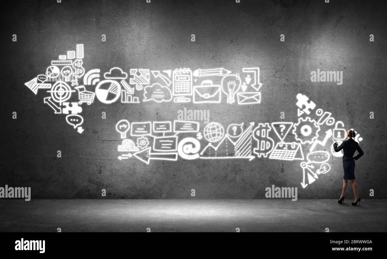 Woman throwing light on her ideas Stock Photo Alamy