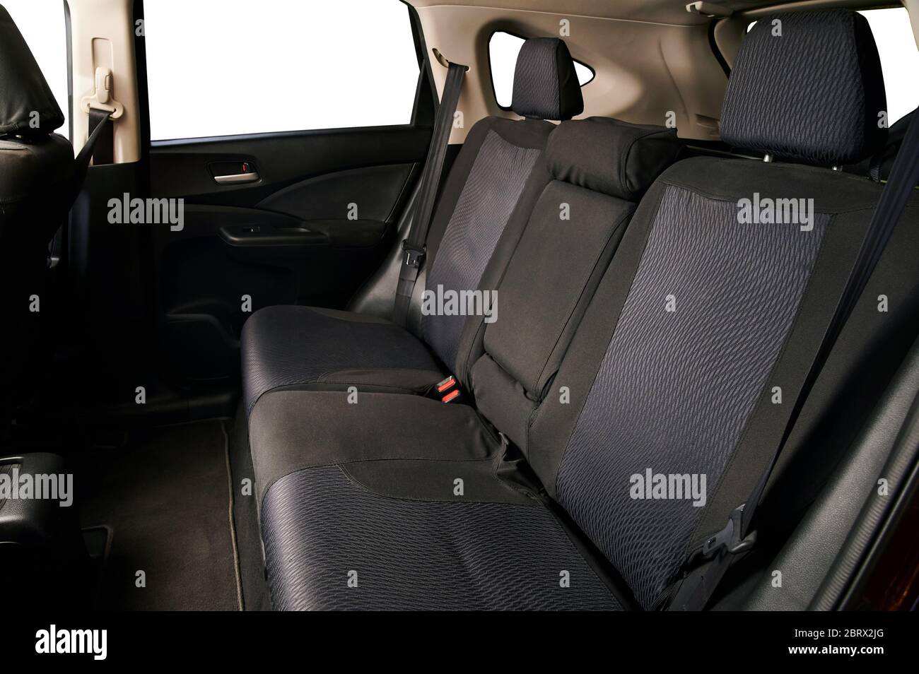 Clean back seat of modern SUV car isolated Stock Photo