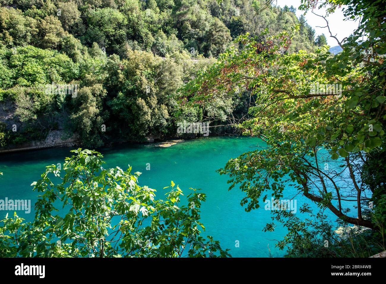 styphon river with clear, blue water where children bathe and picnic in