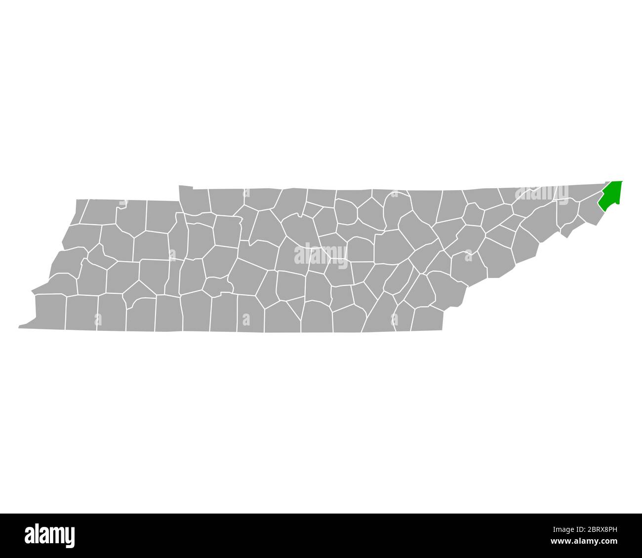 Map of Johnson in Tennessee Stock Photo Alamy