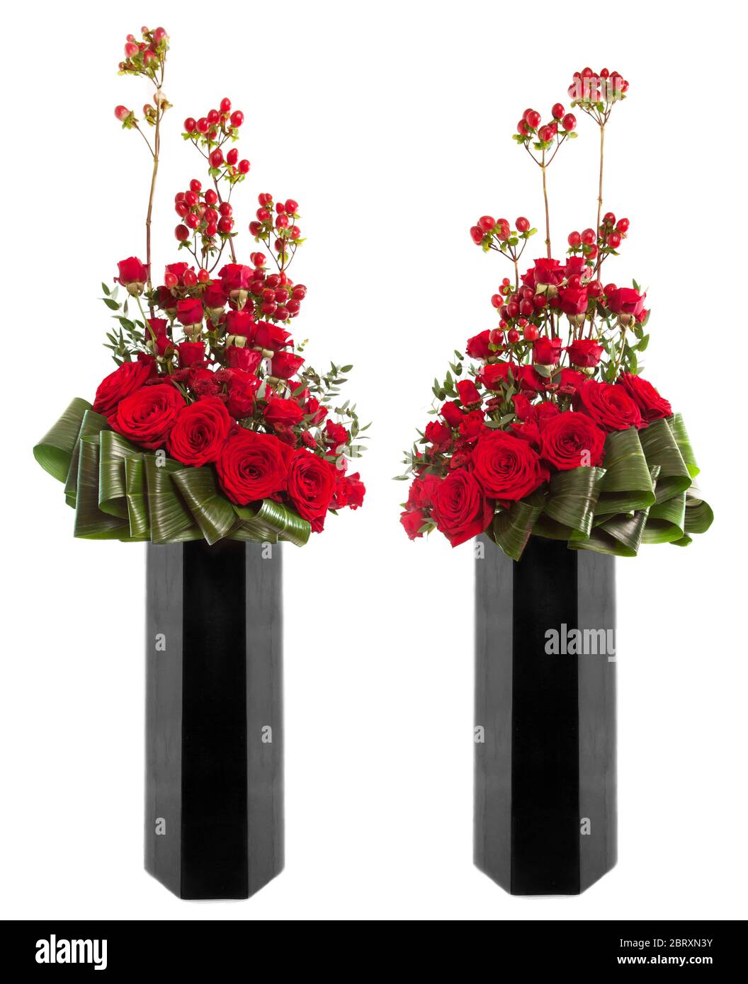 Tall Glass Vase With Flowers