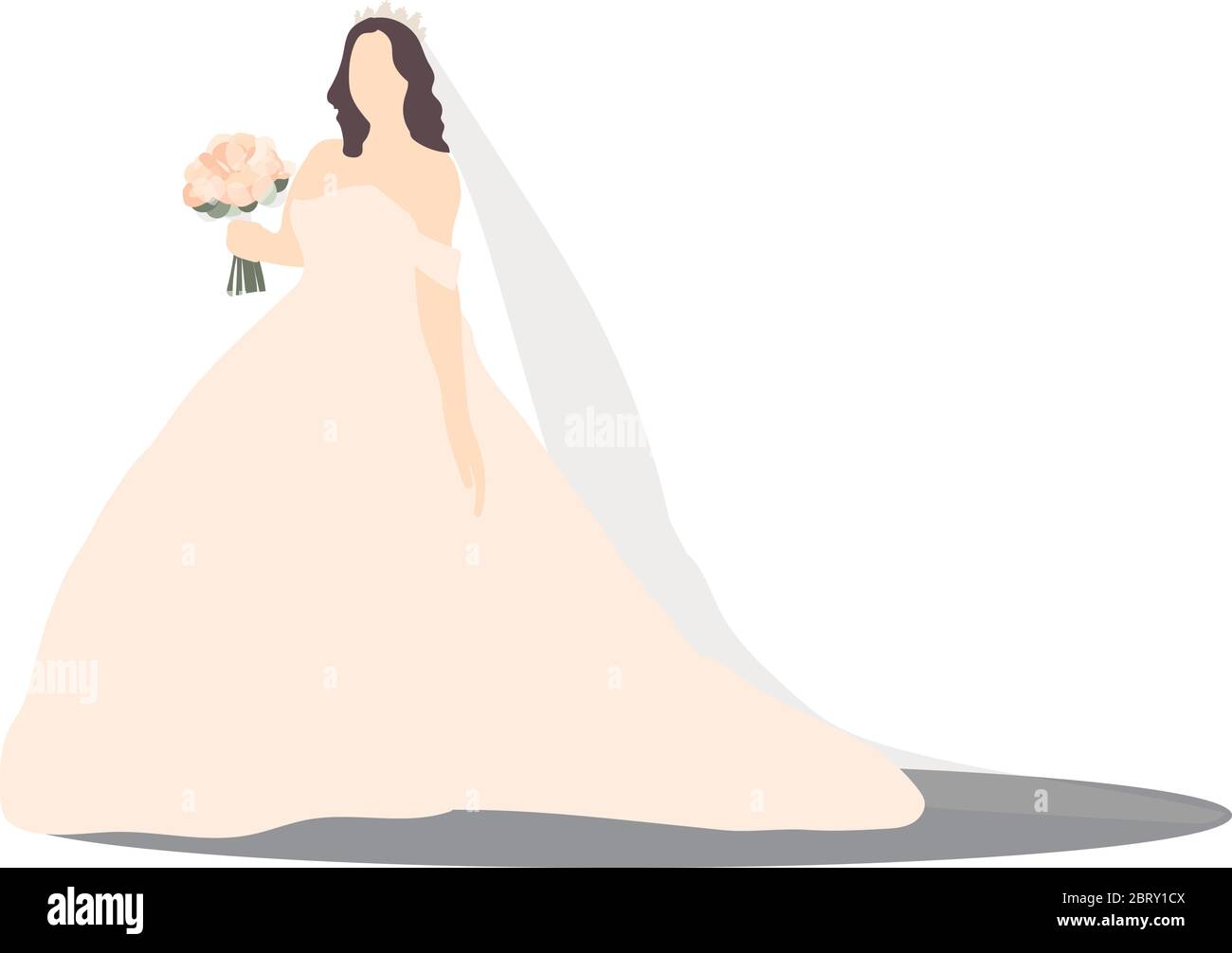 bride in a wedding dress with bouquet Stock Vector Image & Art - Alamy