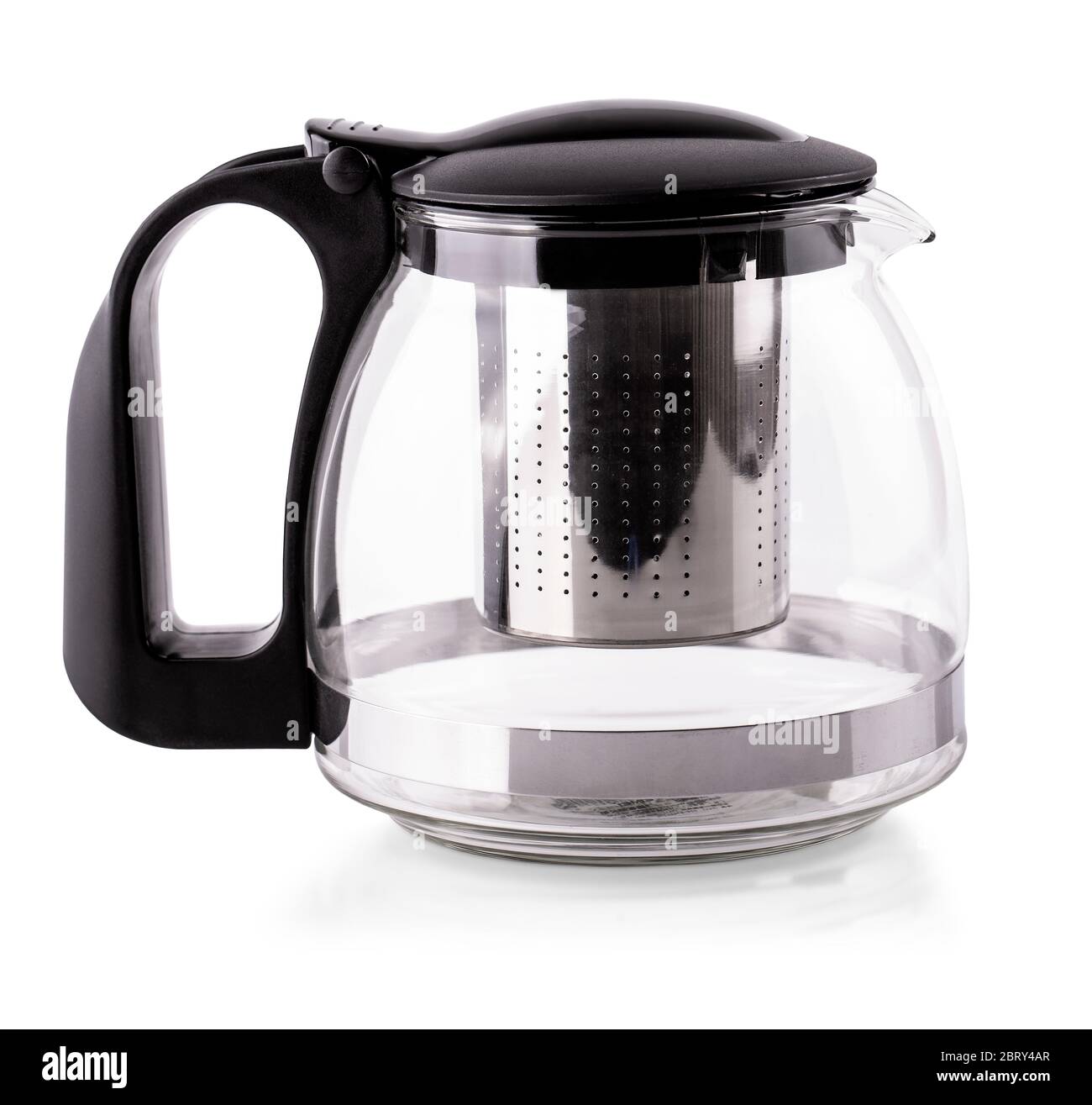 The Empty glass teapot on white background Stock Photo