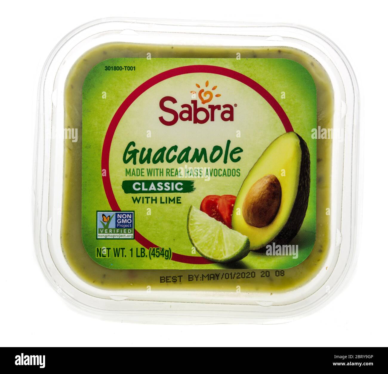 Winneconne,  WI - 15 May 2020: A package of Sabra guacamole on an isolated background Stock Photo