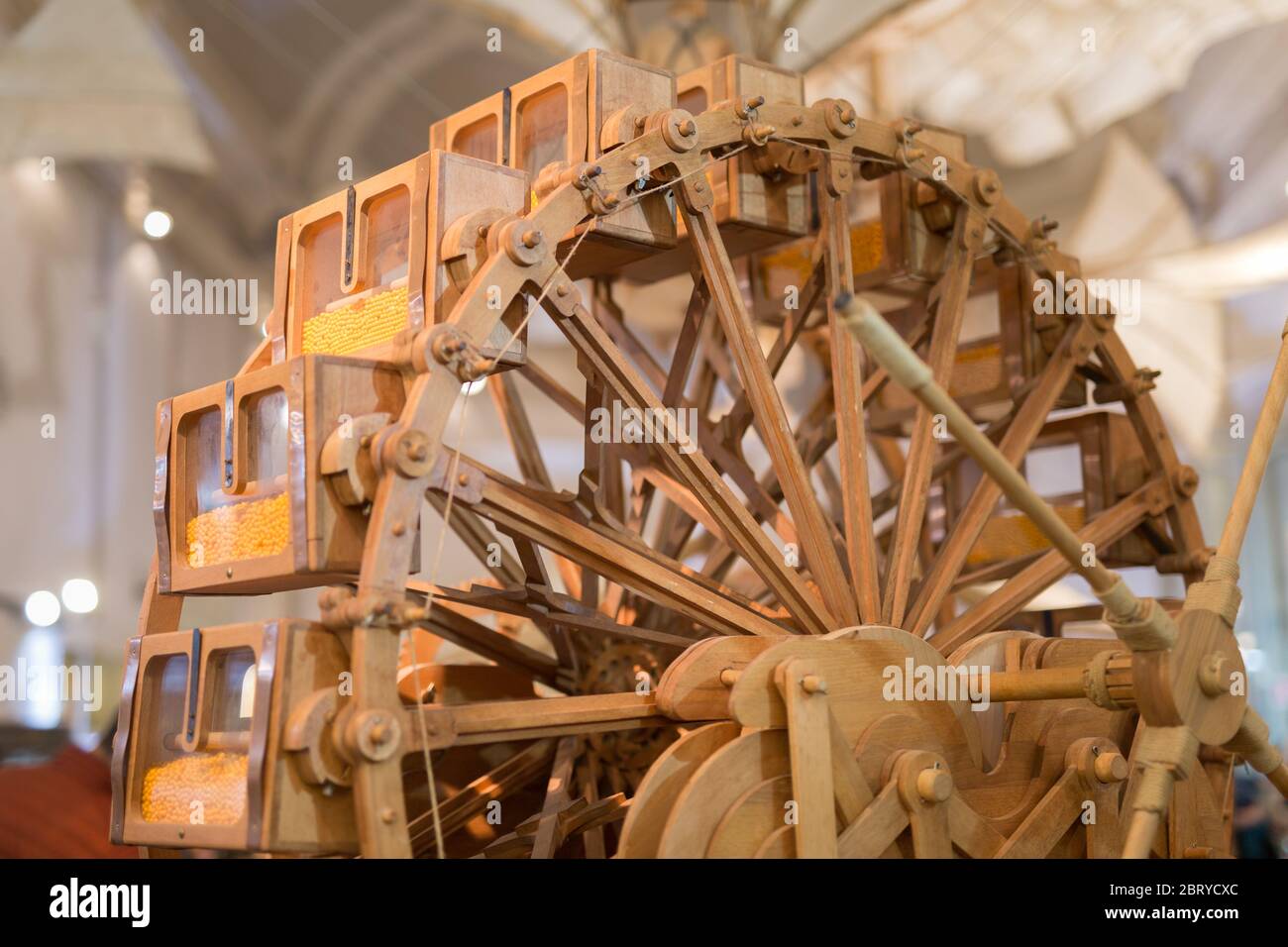 Leonardo Da Vinci Wooden Ingenious Time Machine Stock Photo - Alamy