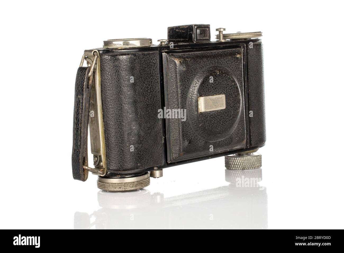 One whole black vintage camera isolated on white background Stock Photo ...