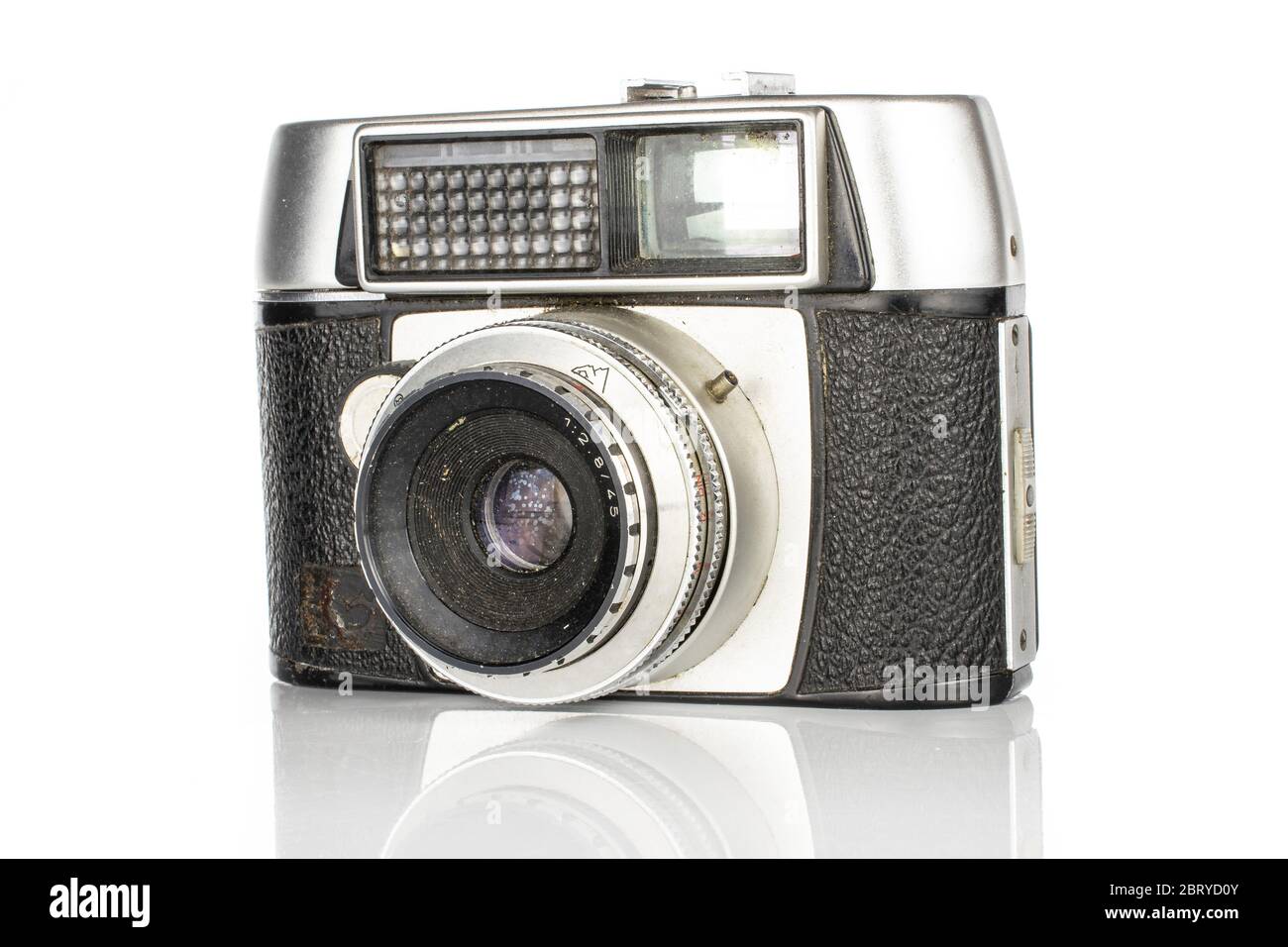 One whole vintage camera isolated on white background Stock Photo - Alamy