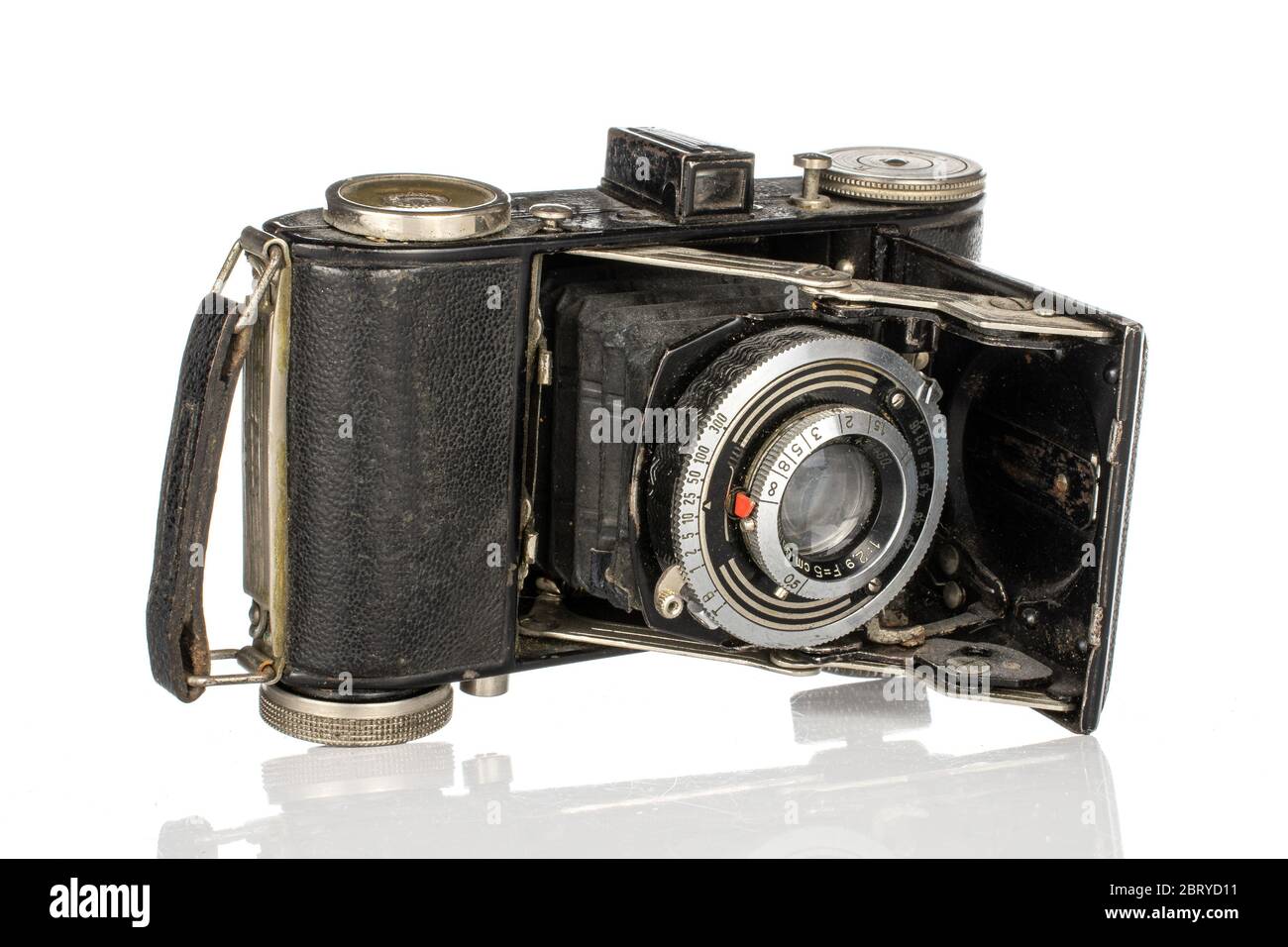 One whole vintage camera isolated on white background Stock Photo - Alamy