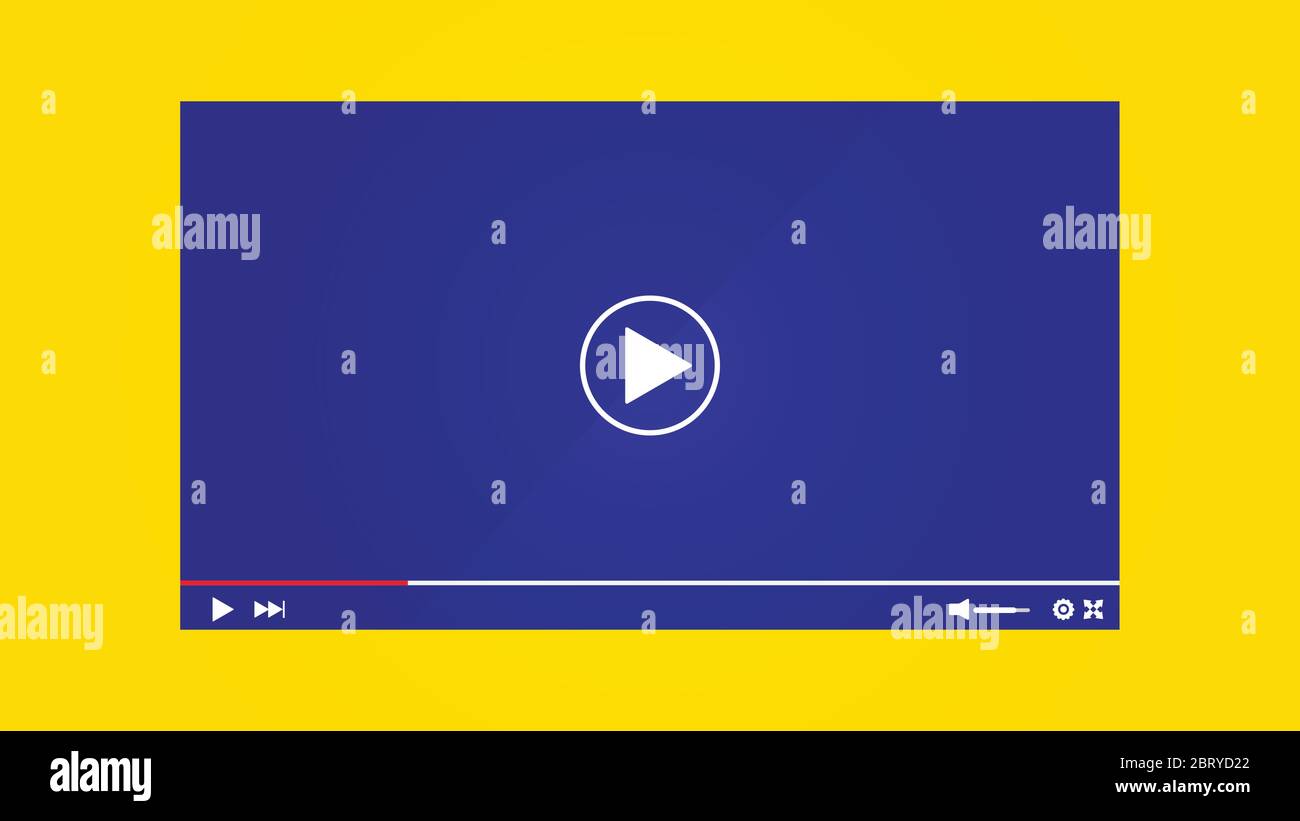 Mockup Video Player Template Design. Social media live stream window ...