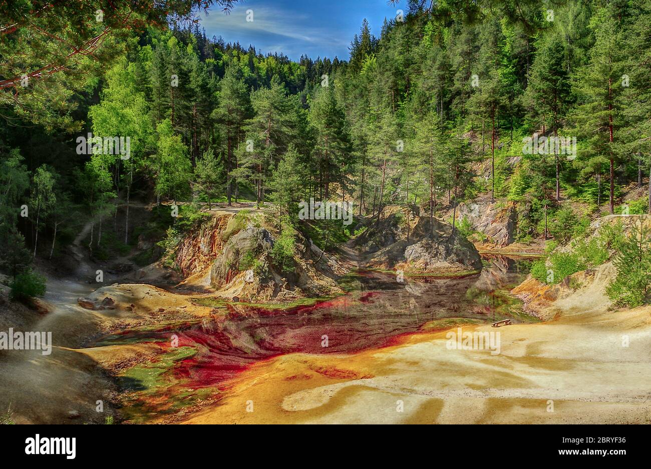 Amber Lake, Rainbow Lakes, Poland Stock Photo