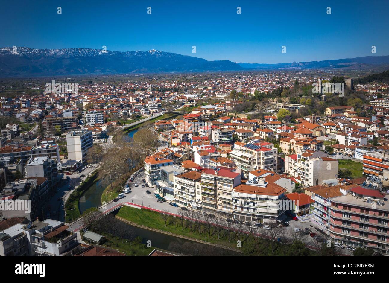 Trikala city aerial view, Greece Stock Photo