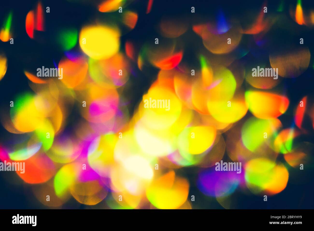 Abstract blurred background of glitter lights of different colors. Out of focus. Stock Photo