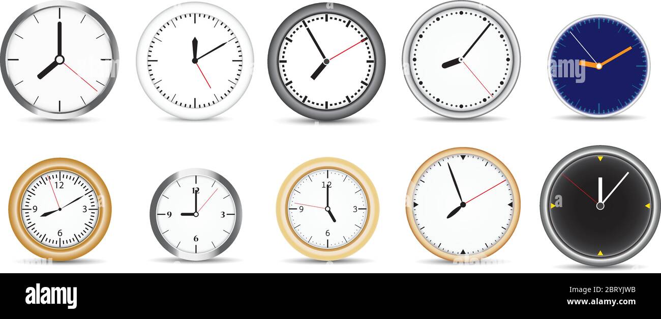 A collection of ten different vector clocks Stock Vector Image & Art ...