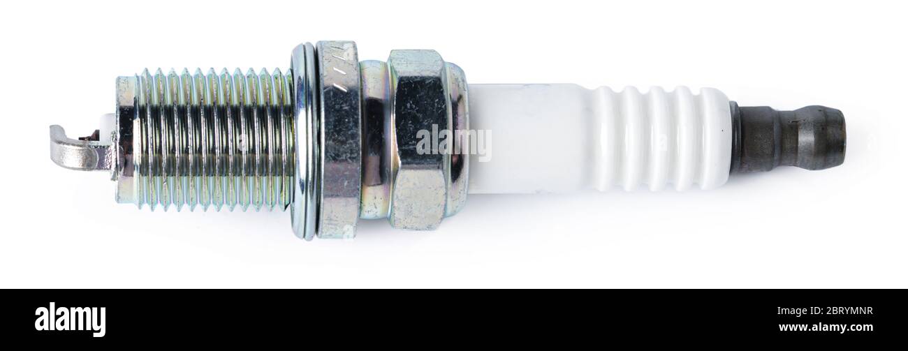 Car part. Spark plugs isolated on white Stock Photo Alamy