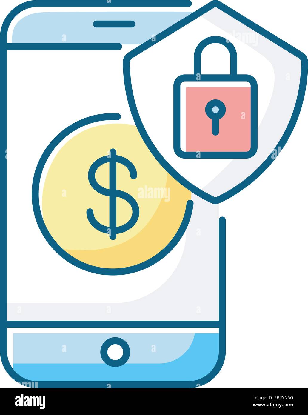 Online banking security RGB color icon Stock Vector