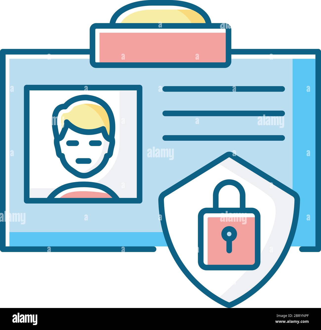 ID security RGB color icon Stock Vector