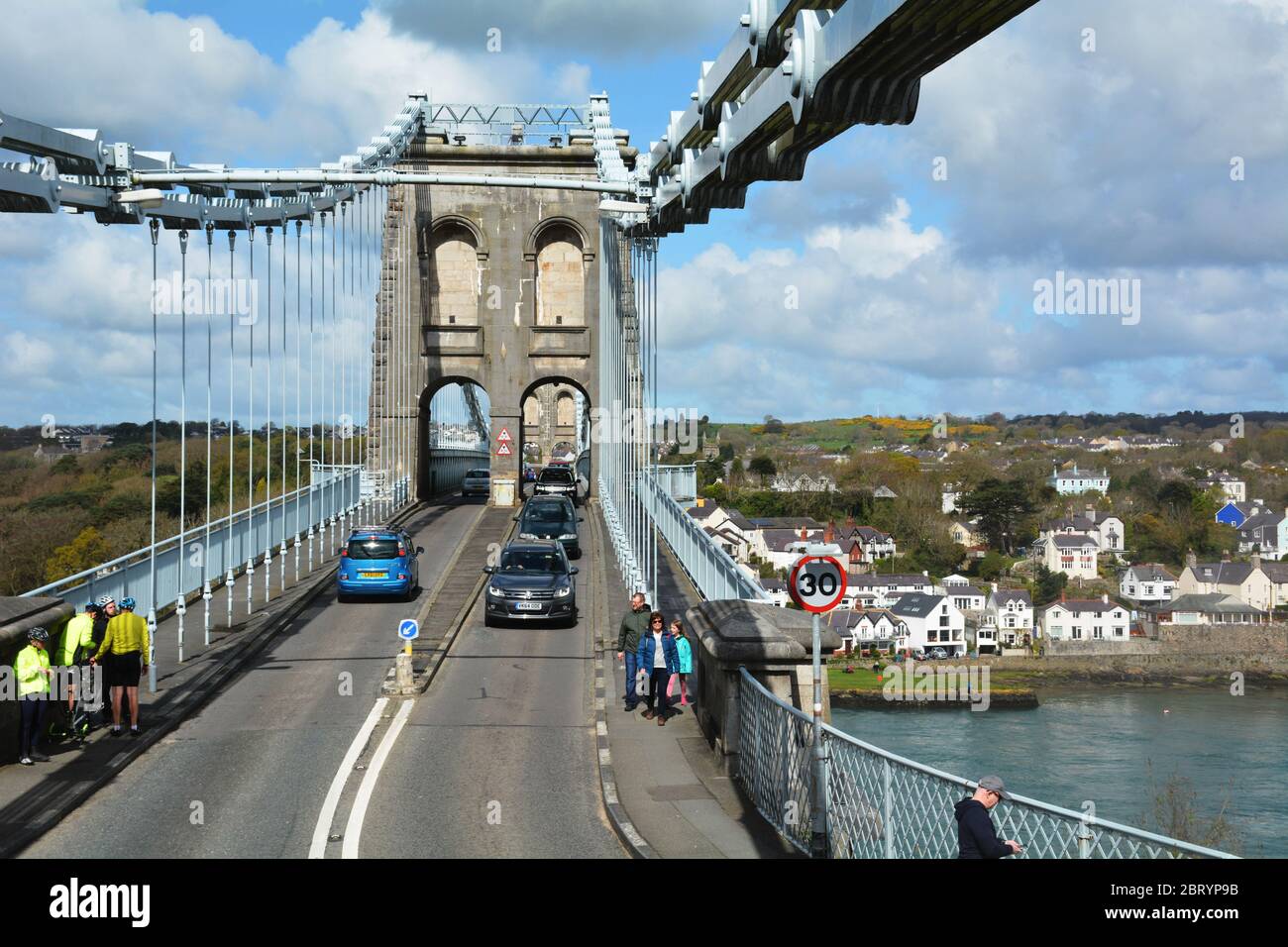 Looking across the Menai Suspension bridge from the former bridge house