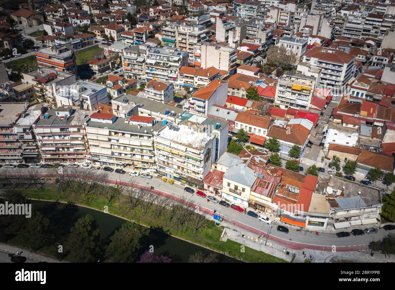 Trikala city aerial view, Greece Stock Photo