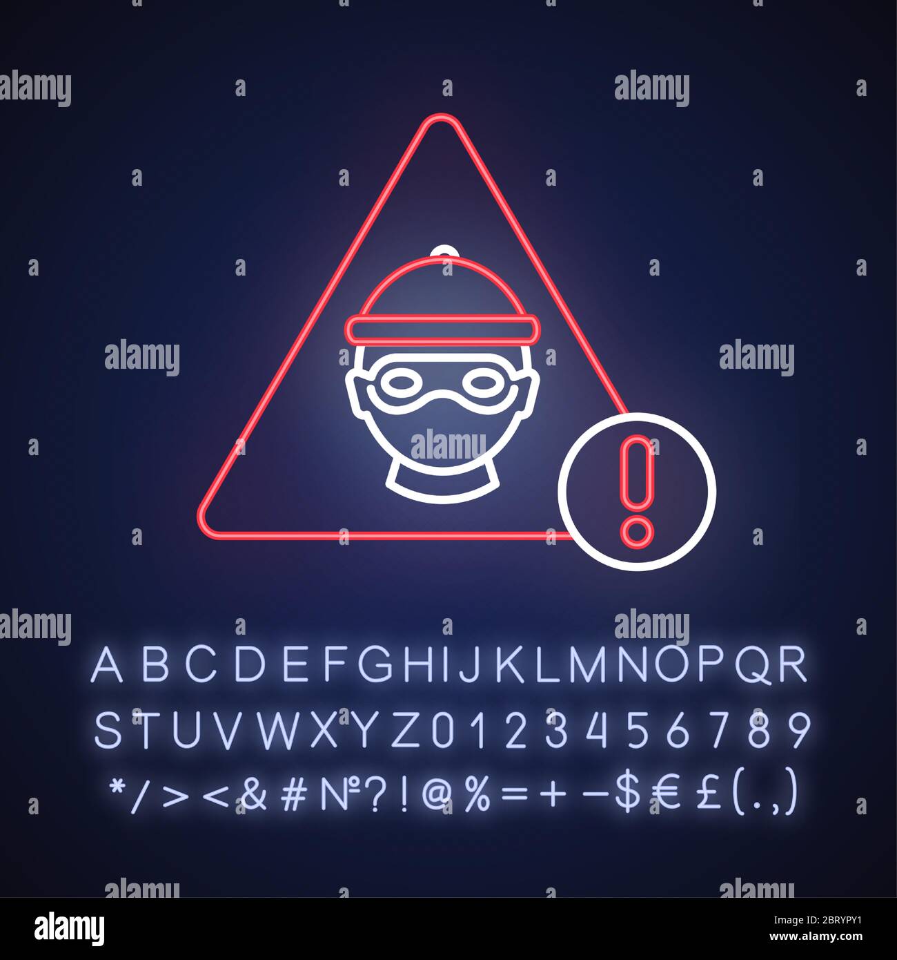 Cyber crime neon light icon Stock Vector
