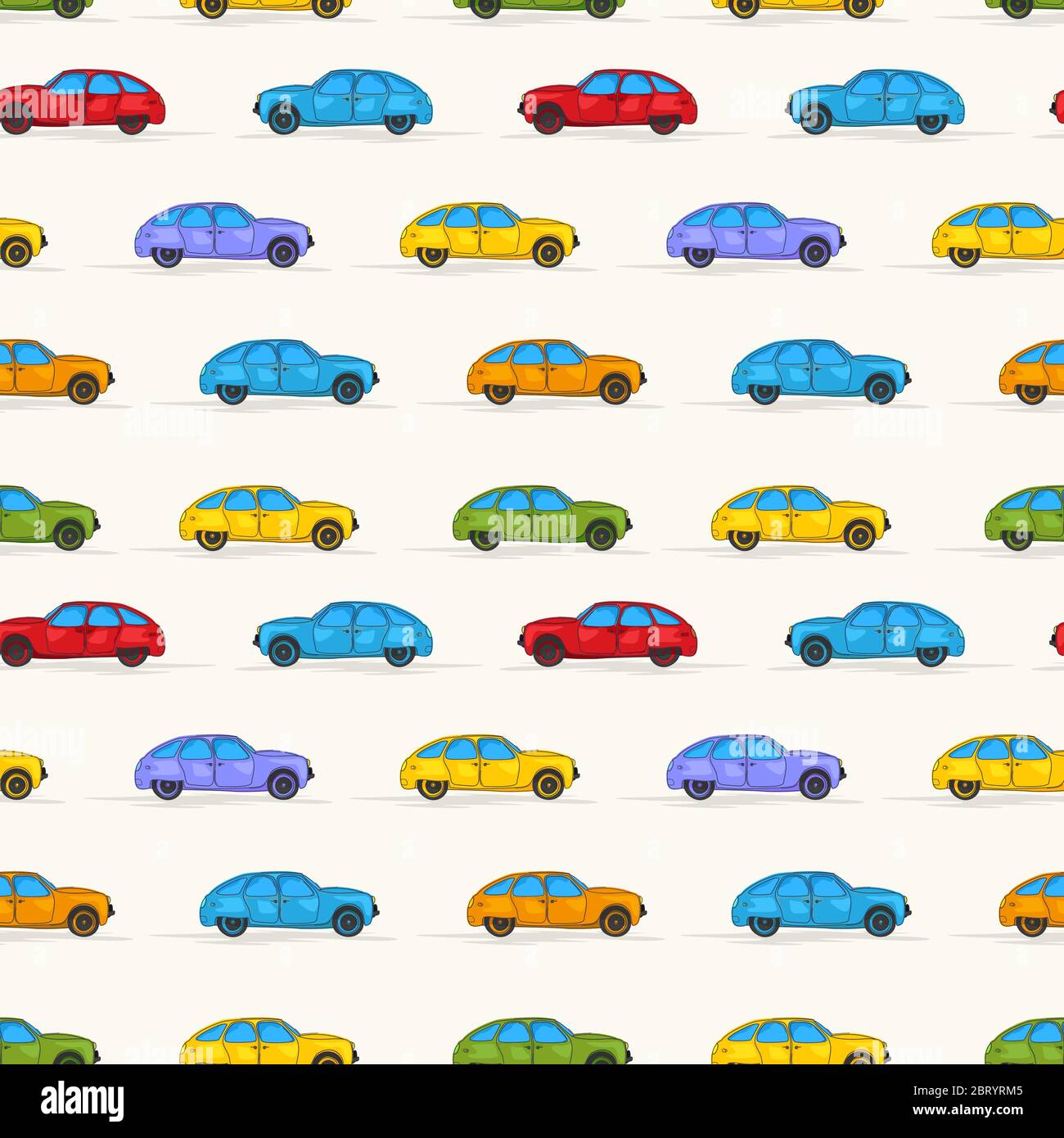 Cartoon cars repeating pattern for decor Stock Vector