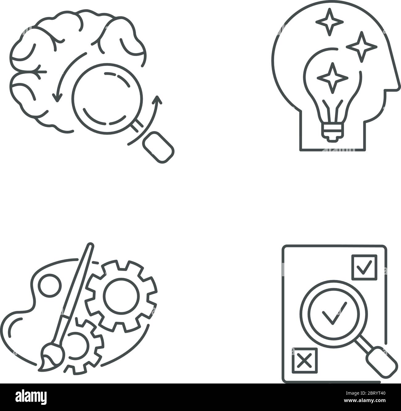 Logical mind pixel perfect linear icons set Stock Vector Image & Art ...