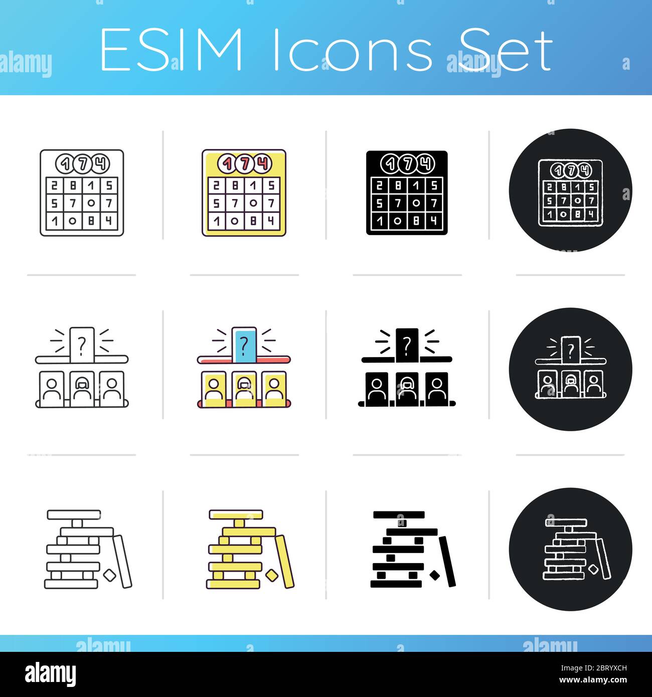 Leisure games icons set Stock Vector Image & Art - Alamy