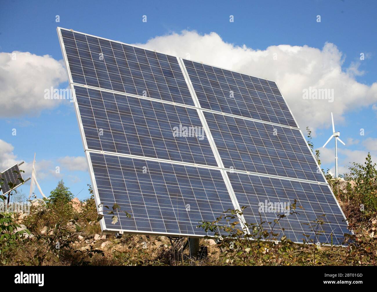 SOLAR PANEL in an energy park Stock Photo