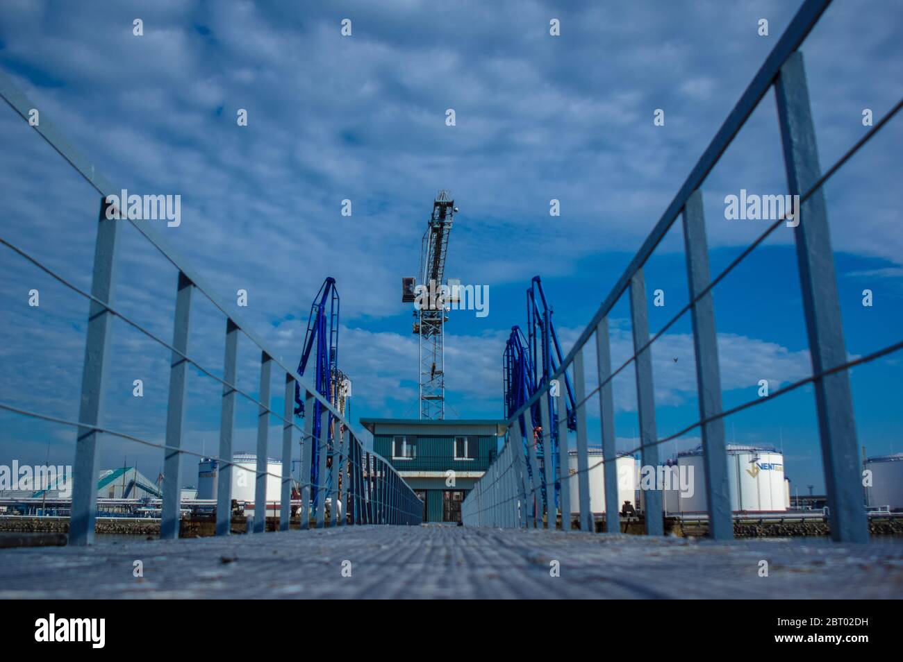 Stainless steel railing.Fall Protection Stock Photo - Alamy