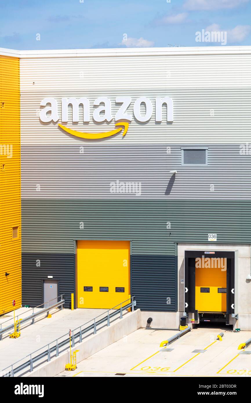 Amazon Derby-Kegworth, Amazon warehouse SEGRO Logistics Park, East Midlands Gateway,Junction 24 M1,East Midlands England UK GB Europe Stock Photo