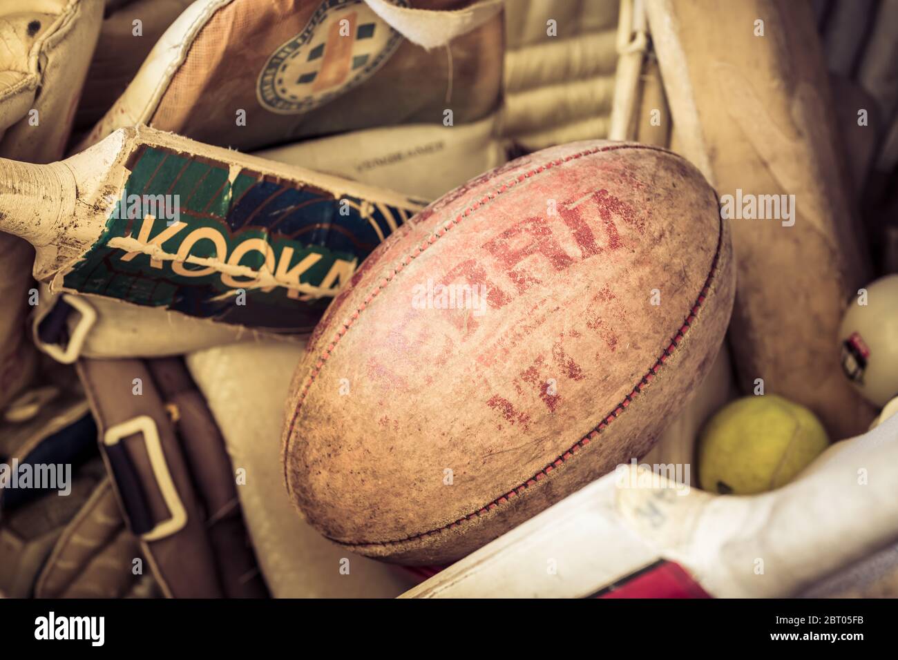 Vintage Sporting Equipment in Australia Stock Photo Alamy