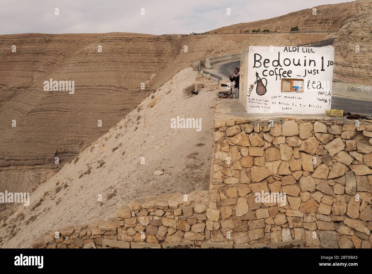 Tea and coffee shop along the 'King's Highway', near Wadi Mujib . The