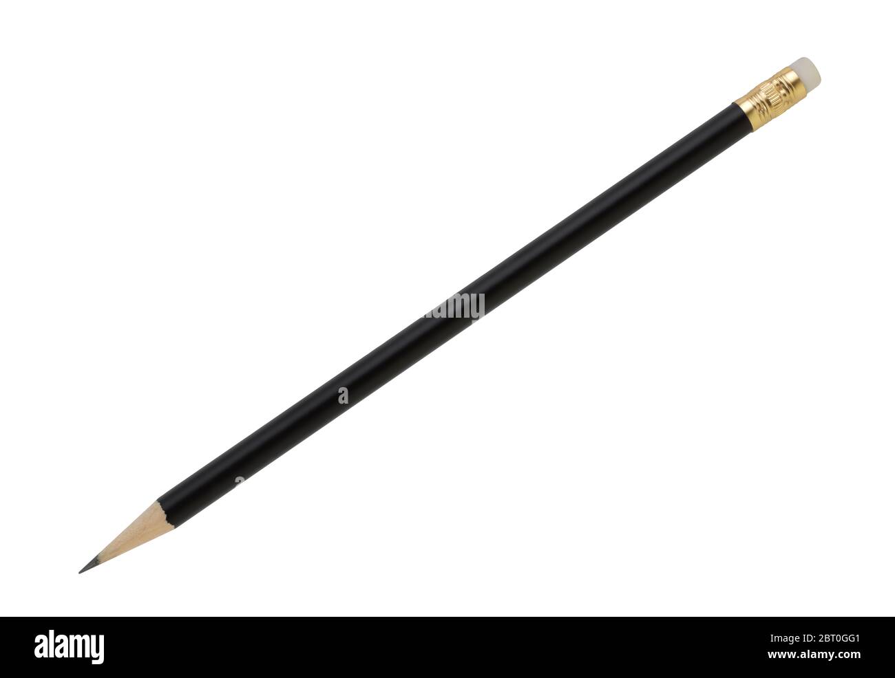 Black pencil isolated on white with clipping path Stock Photo