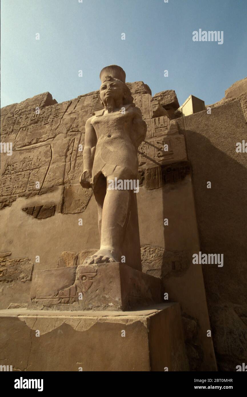 Egypt Ruler Rameses Iii Statue Statue of Pharaoh Ramses III inside the ancient Egyptian Karnak Temple ...