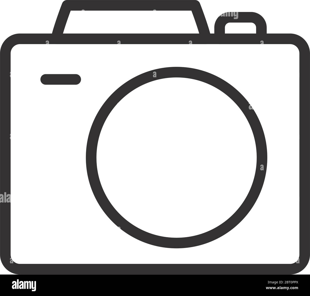 photographic camera icon over white background, line style, vector ...