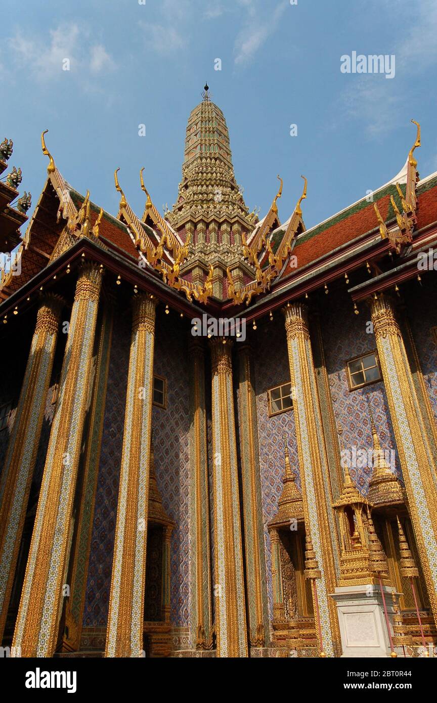 The Grand Palace, a must-see attraction in Bangkok, Thailand. Stock Photo