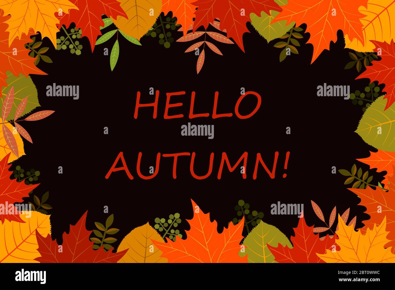 Autumn leaves with place for your text. Vector illustration Stock Photo ...