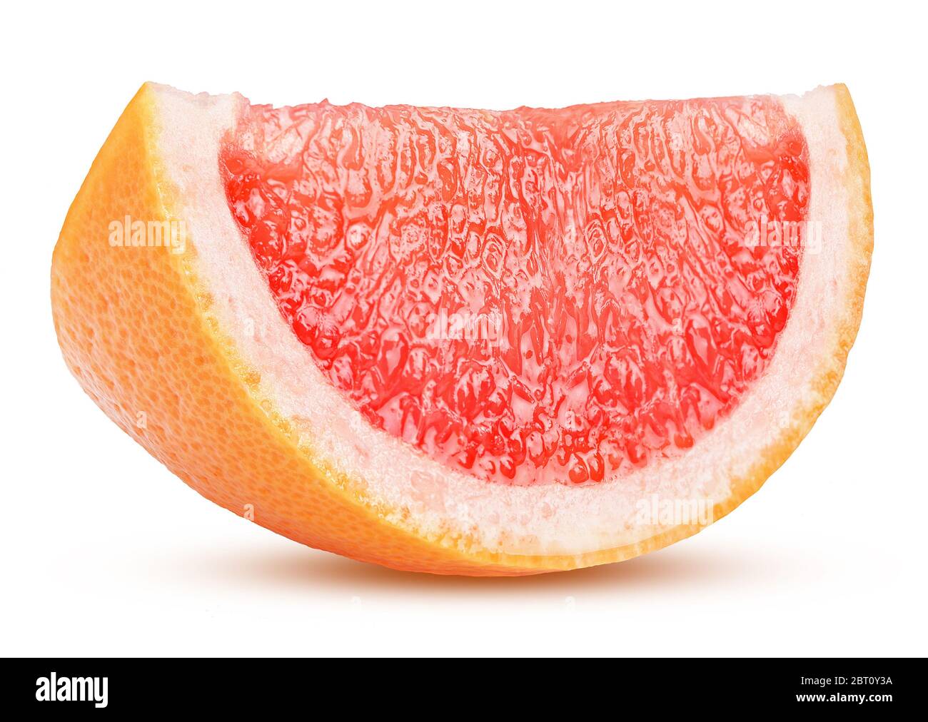 sliced citrus fruit grapefruit isolated on white background with clipping path Stock Photo
