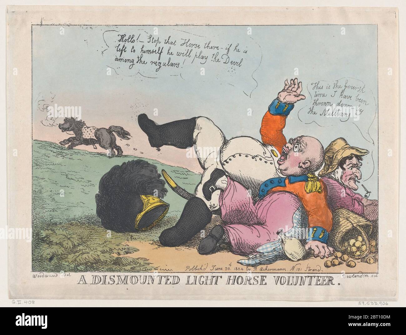 A Dismounted Light Horse Volunteer, June 30, 1804. Stock Photo