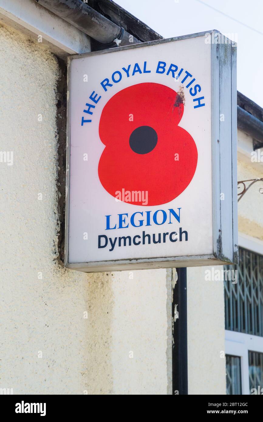 A Royal British Legion sign at Dymchurch in Kent. UK Stock Photo