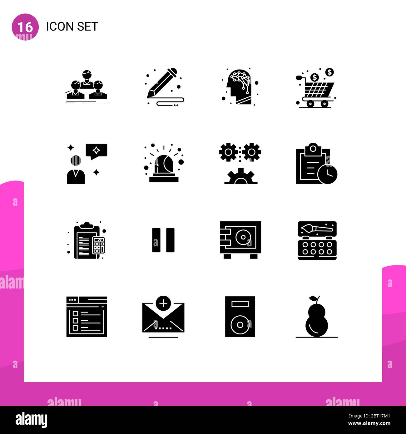 16 Creative Icons Modern Signs and Symbols of man chat, product, pencil, full, box Editable Vector Design Elements Stock Vector