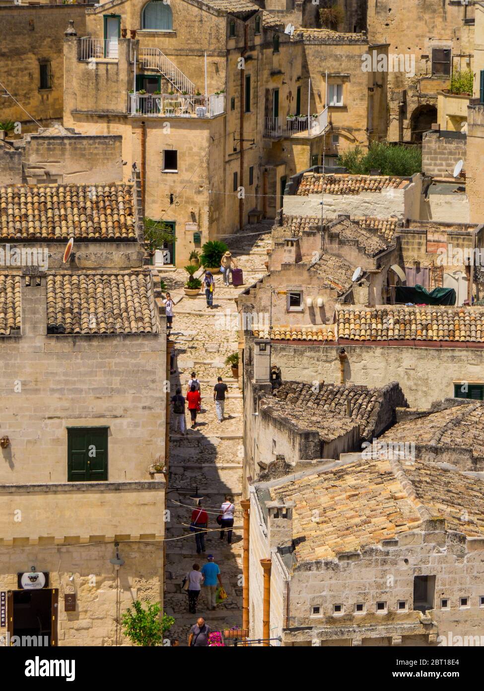 Picturesque street in Matera, Italy Stock Photo