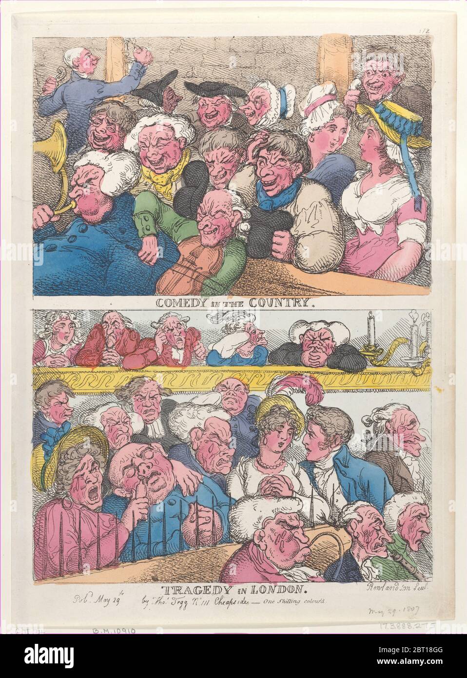 Comedy in the Country, Tragedy in London, May 29, 1807. Stock Photo